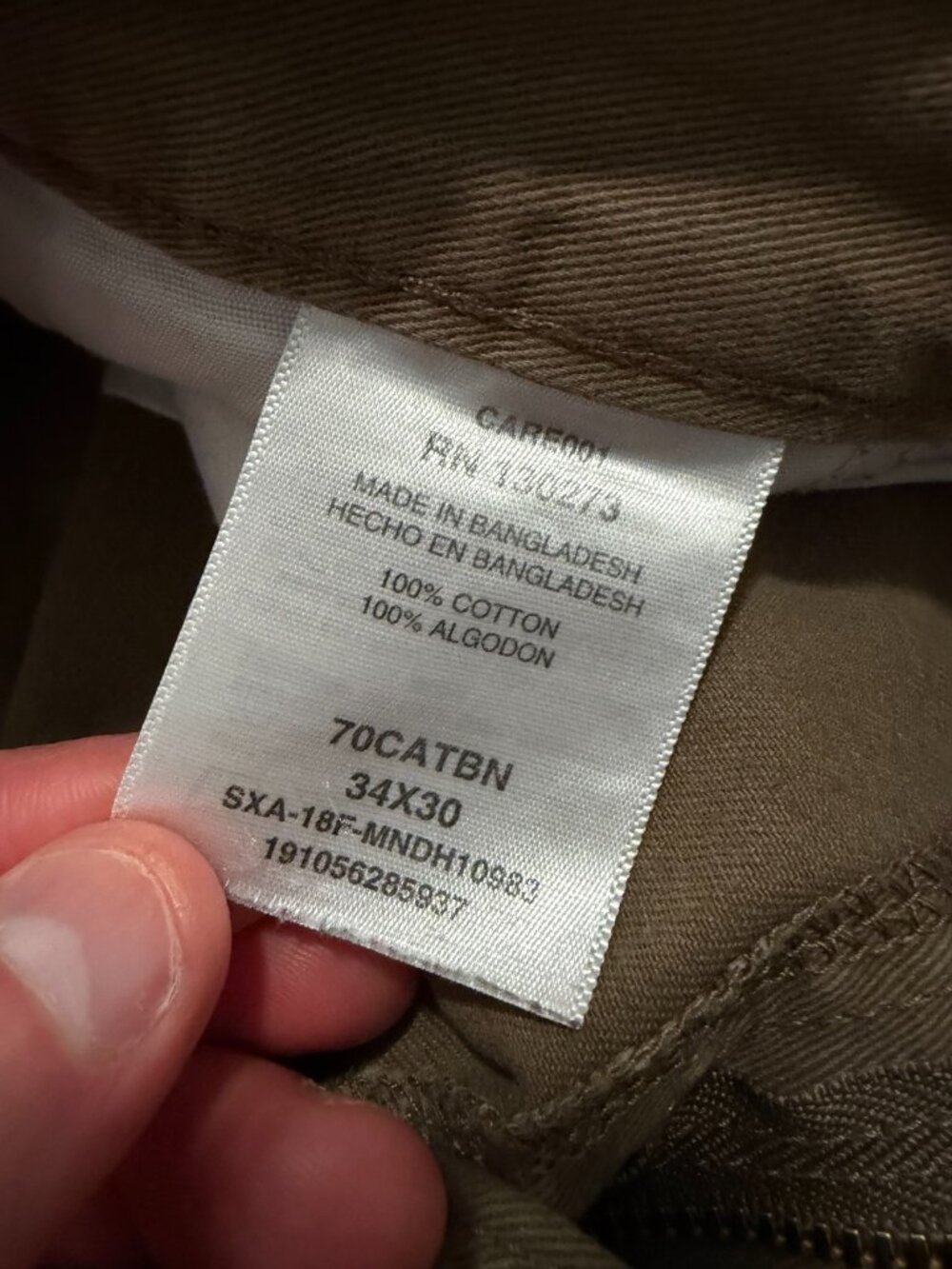 Wrangler Straight Fit Olive Khaki Tan Cargo Pants – Size 34 x 30 - Picture 4 of 5